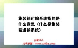 集裝箱運輸系統指的是什么意思（什么是集裝箱運輸系統)