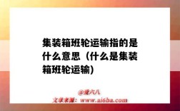 集裝箱班輪運輸指的是什么意思（什么是集裝箱班輪運輸)