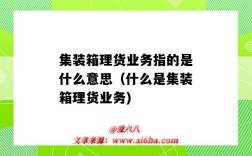 集裝箱理貨業務指的是什么意思（什么是集裝箱理貨業務)