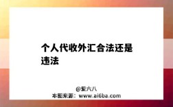 個人代收外匯合法還是違法