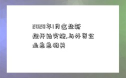 2020年1月這些新規開始實施,與外貿企業息息相關