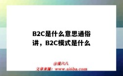 B2C是什么意思通俗講，B2C模式是什么（b2c是什么意思通俗講解）