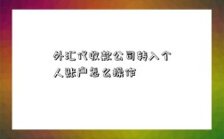 外匯代收款公司轉(zhuǎn)入個(gè)人賬戶怎么操作