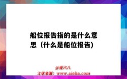 船位報告指的是什么意思（什么是船位報告)