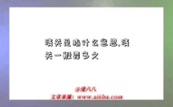 清關是指什么意思,清關一般要多久