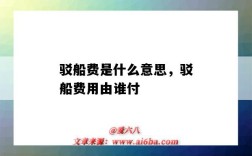 駁船費是什么意思，駁船費用由誰付（什么叫駁船費）