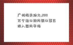 廣州海關助力,200萬個出口轉內銷口罩已投入國內市場