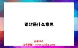 鉛封是什么意思（電表鉛封是什么意思）