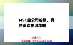 MSC船公司船期、貨物跟蹤查詢攻略（msc船公司貨物跟蹤查詢官網）