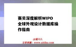 賽貝深度解析WIPO全球外觀設計數據庫操作指南