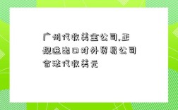 廣州代收美金公司,正規進出口對外貿易公司合法代收美元