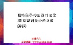 國際商事仲裁是什么意思(國際商事仲裁名詞解釋)