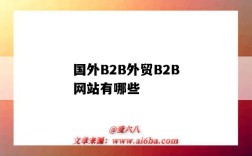 國外B2B外貿B2B網站有哪些（外貿b2b平臺都有哪些網站）