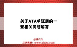 關于ATA單證冊的一些相關問題解答（ata單證冊的正常使用流程）