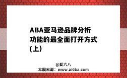 ABA亞馬遜品牌分析功能的最全面打開方式(上）（亞馬遜品牌分析）