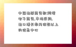 中國出版商務部:跨境電子商務,市場采購,出口增長率兩位數以上的信息中心