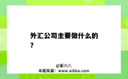 外匯公司主要做什么的？