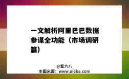 一文解析阿里巴巴數據參謀全功能（市場調研篇）（阿里巴巴生意參謀數據分析）