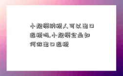 小規模納稅人可以出口退稅嗎,小規模企業如何做出口退稅