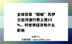 全球貿易“咽喉”蘇伊士運河通行費上漲15%，對世界經濟有什么影響