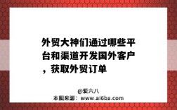 外貿大神們通過哪些平臺和渠道開發國外客戶，獲取外貿訂單