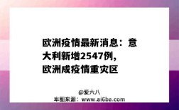 歐洲疫情最新消息：意大利新增2547例,歐洲成疫情重災區（歐洲疫情最新情況）