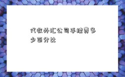 代收外匯公司手續費多少百分比（代收外匯公司手續費）