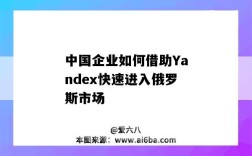 中國企業如何借助Yandex快速進入俄羅斯市場（俄羅斯引擎yandex app）