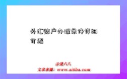 外匯賬戶辦理條件詳細介紹