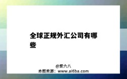 全球正規外匯公司有哪些