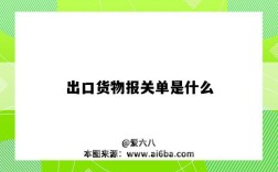 出口貨物報關單是什么（出口貨物報關單指的是什么意思）