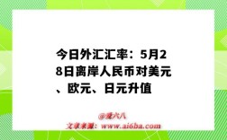 今日外匯匯率：5月28日離岸人民幣對美元、歐元、日元升值