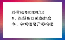 外貿知識100問之68，知道出口退率和成本，如何給客戶報價格