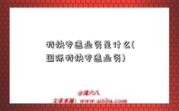 特快專遞業務是什么(國際特快專遞業務)