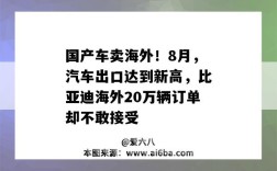 國產車賣海外！8月，汽車出口達到新高，比亞迪海外20萬輛訂單卻不敢接受