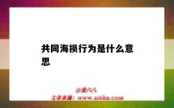 共同海損行為是什么意思（什么叫共同海損）