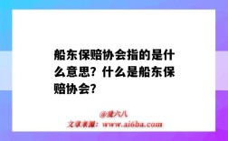 船東保賠協會指的是什么意思？什么是船東保賠協會？