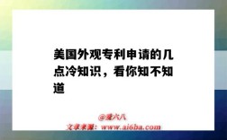 美國外觀專利申請的幾點冷知識，看你知不知道（美國申請外觀專利多久）