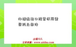 辦理進出口經營權所需資料及條件