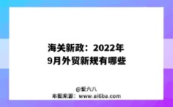 海關新政：2022年9月外貿新規有哪些