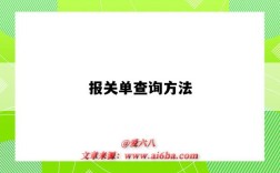 報關單查詢方法（報關單怎樣查詢）