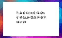 開立信用證流程,這5個步驟,外貿業務員不得不知