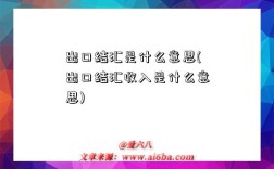 出口結匯是什么意思(出口結匯收入是什么意思)