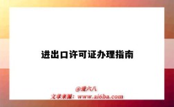 進出口許可證辦理指南（進出口許可證辦理要求）