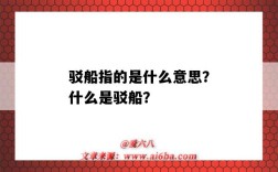 駁船指的是什么意思？什么是駁船？