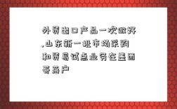 外貿出口產品一次做好,山東新一批市場采購和貿易試點業務在墨西哥落戶