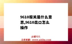 9610報關是什么意思,9610出口怎么操作（9610是什么報關方式）