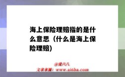 海上保險理賠指的是什么意思（什么是海上保險理賠)