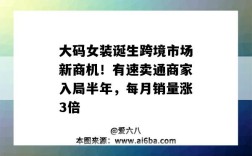 大碼女裝誕生跨境市場新商機！有速賣通商家入局半年，每月銷量漲3倍