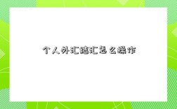 個(gè)人外匯結(jié)匯怎么操作